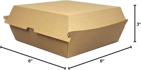 Kraft Hinged Paper Container - Corrugated Clamshell To-go Boxes 150 Pack (8x8 inch) in Saudi Arabia