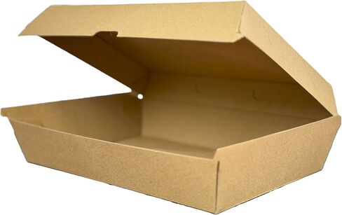 Kraft Hinged Paper Container - Corrugated Clamshell To-go Boxes 150 Pack (8x8 inch) in Saudi Arabia