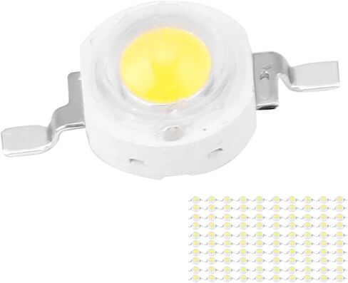 Haofy 100Pcs 3W High Power LED Chip (380~840nm / 6000~6500K / 350mA / 100~110lm) LED Beads LightEmitting Diode Chips SMD for DIY Lighting Fixtures (True White 6000-6500K) in Saudi Arabia