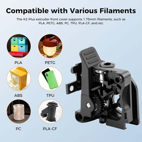 Creality Official K2 Plus Extruder Front Cover Kit, Extruded Front Shell Kit for K2 Plus 3D Printer, Black in Saudi Arabia