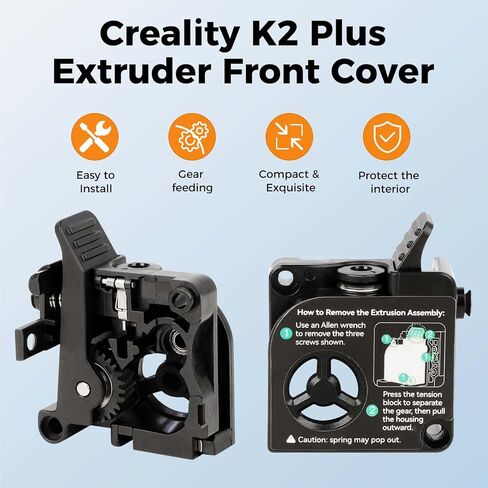 Creality Official K2 Plus Extruder Front Cover Kit, Extruded Front Shell Kit for K2 Plus 3D Printer, Black in Saudi Arabia