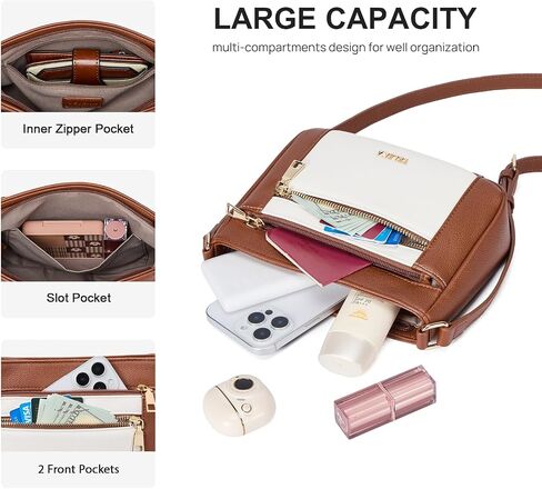أكياس Teleena Crossbody للنساء ، محفظة جسم متشابكة من الجلد مع حزام قابل للتعديل in Saudi Arabia