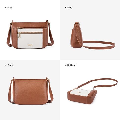 أكياس Teleena Crossbody للنساء ، محفظة جسم متشابكة من الجلد مع حزام قابل للتعديل in Saudi Arabia