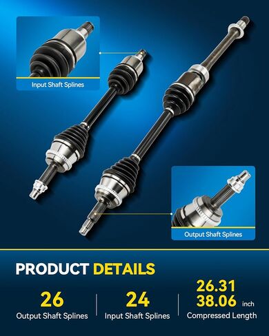 PHILTOP Front CV Axle Shaft Assembly for Camry 2002-2009, Highlander 2001-2007, Solara 2004-2008, 66-5245 66-5247 CV Axle Shafts in Kuwait