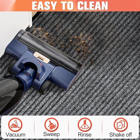 MYFAMIREA Commercial Floor Mat 3' x 10' Extra Large Front Door Industrial Rug Heavy Duty Brush Step Entrance Mat Weather Utility Rug with Non Slip Rubber Backing Low Profile for Entryway,Charcoal Grey in Saudi Arabia