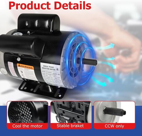 3hp مرحلة واحدة محرك CCW 3450 دورة في الدقيقة 56 الإطار 115-230V للضواغط in Saudi Arabia