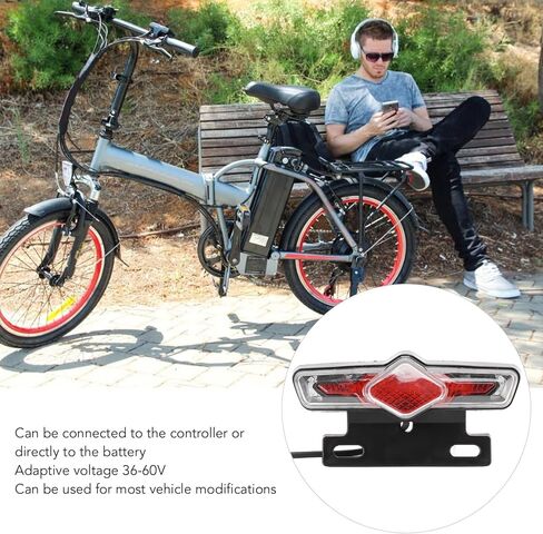 36V‑60V Electric Bike Warning Signal Light,Electric Bike Tail Light Turn Signal Two in One Warning Signal for Night Riding in Saudi Arabia