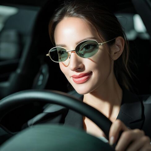 نظارة شمسية مستقطبة UV400 حماية مضادة لخطاد HD Lenstrendy Women Lightweight Titanium Metal Frame 13.3g in Saudi Arabia