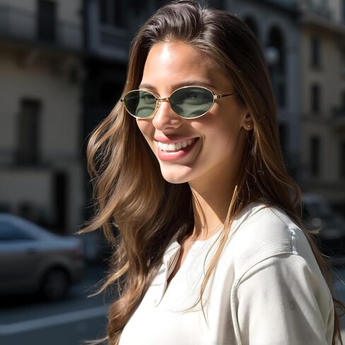 نظارة شمسية مستقطبة UV400 حماية مضادة لخطاد HD Lenstrendy Women Lightweight Titanium Metal Frame 13.3g in Saudi Arabia