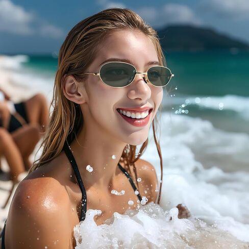 نظارة شمسية مستقطبة UV400 حماية مضادة لخطاد HD Lenstrendy Women Lightweight Titanium Metal Frame 13.3g in Saudi Arabia