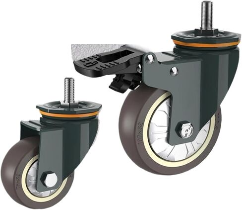 1 Piece 2.5 inch M10/M12/M14/M16/M20 Screw Universal Wheel with Brake Rubber Shaft Caster Pulley Silent Machine(M10- Universal Wheel) in Saudi Arabia
