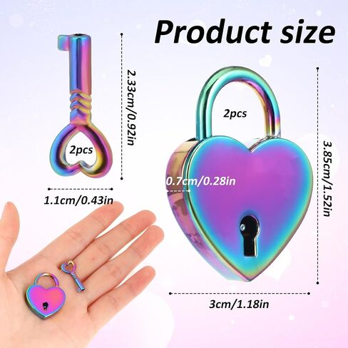 4Pcs Small Heart Shaped Locks with Key Mini Metal Heart Padlock Colorful Personalized Love Padlock Diary Lock and Key Set Heart Lock Mini Lock for Diary Book Travel Suitcase Luggage Box Case Key Keye in Saudi Arabia