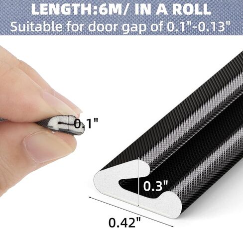 Foam Weather Stripping Door Seal Strip, V Shape Self-Adhesive Backing Door Weatherstripping for Door Frame Insulation Small Gap,Anti-Collision Soundproof Windproof Dustproof Tape（19.7Feet,White） in Saudi Arabia