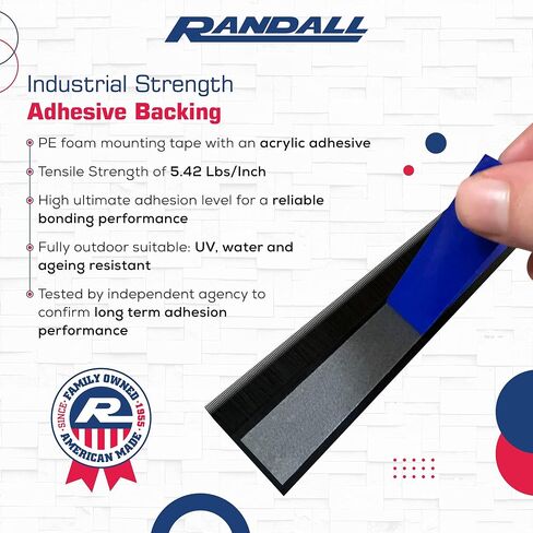 Adhesive Backed Brush Sweep Door Sweep (Black, 3 FT - 1 1/2" Long Brush) in Saudi Arabia