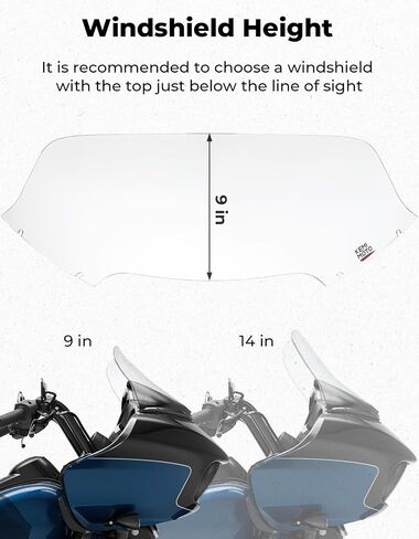 دراجة نارية Kemimoto Clear 14 "الزجاج الأمامي من الزجاج الأمامي المتوافق مع جولة Road Glide FLTR و FLTRSE و FLTRX و FLTRXS 2015-2024 in Kuwait
