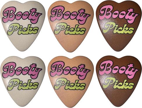 Premium Celluloid BOOTY themed Guitar Picks, BOOTY PICKS Variety Pack with Novelty Designs, Light (.46mm), Medium (.71mm), Heavy (.96mm), (6 count) in Saudi Arabia