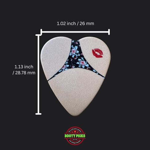 Premium Celluloid BOOTY themed Guitar Picks, BOOTY PICKS Variety Pack with Novelty Designs, Light (.46mm), Medium (.71mm), Heavy (.96mm), (6 count) in Saudi Arabia