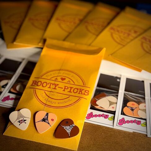 Premium Celluloid BOOTY themed Guitar Picks, BOOTY PICKS Variety Pack with Novelty Designs, Light (.46mm), Medium (.71mm), Heavy (.96mm), (6 count) in Saudi Arabia