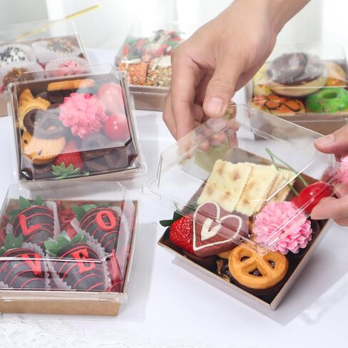 TMLQPACK 100Pack 4Inches Charcuterie Boxes with Chocolate Covered Strawberries Boxes in Kuwait