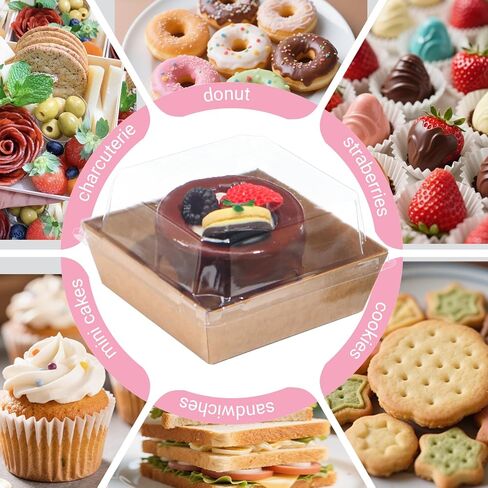 TMLQPACK 100Pack 4Inches Charcuterie Boxes with Chocolate Covered Strawberries Boxes in Kuwait