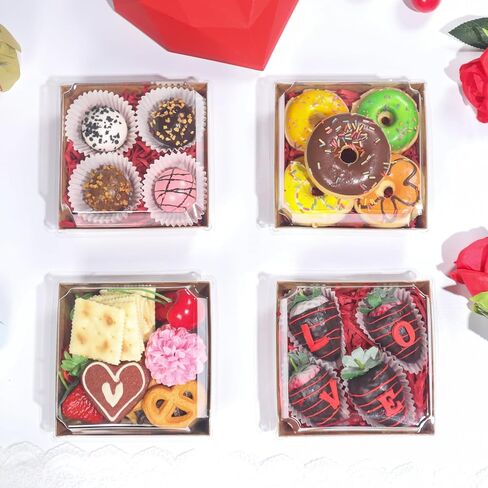 TMLQPACK 100Pack 4Inches Charcuterie Boxes with Chocolate Covered Strawberries Boxes in Kuwait