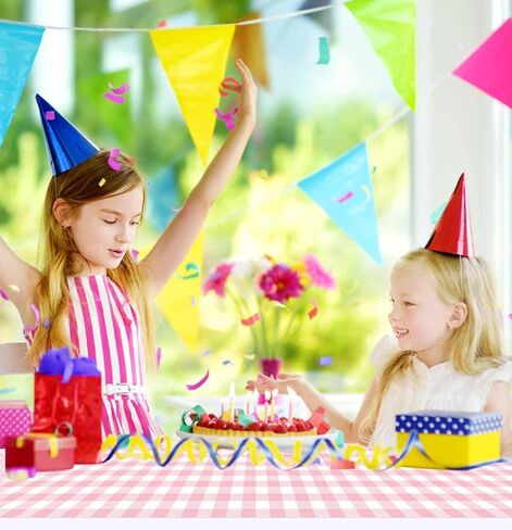 6 Pcs Red Gingham Table Runner Plastic 14 x 108 Inch Disposable Red and White Runner for Birthday Baby Shower Racing Party Decorations Checkered Table Runner in Kuwait