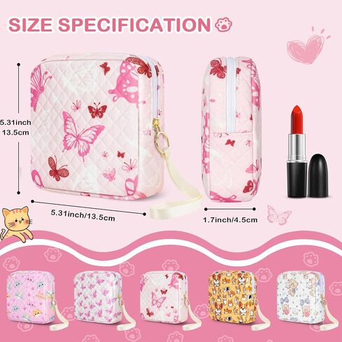 Likesing Tampon Holder for Purse, Upgraded 5.3" Checkered Period Bag, Sanitary Napkin Storage Bag with Wrist Strap for Girls Women, Thickened Portable Period Pad Pouch(Black) in Kuwait