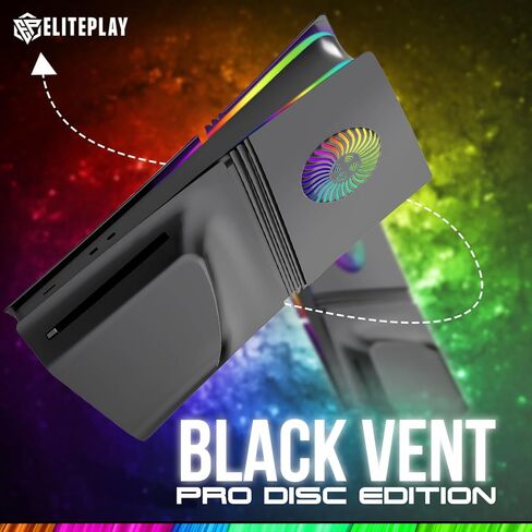 Black PS5 Pro Faceplate مع LED LID LID Vents Cover Cover Plats Shell Shell Matte Black Expance for PlayStation 5 Pro Disc Edition in Kuwait