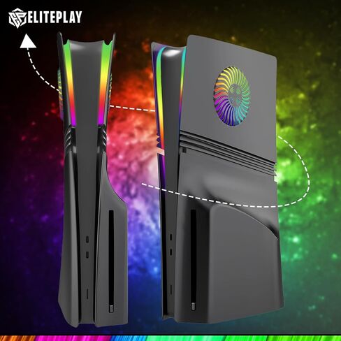 Black PS5 Pro Faceplate مع LED LID LID Vents Cover Cover Plats Shell Shell Matte Black Expance for PlayStation 5 Pro Disc Edition in Kuwait