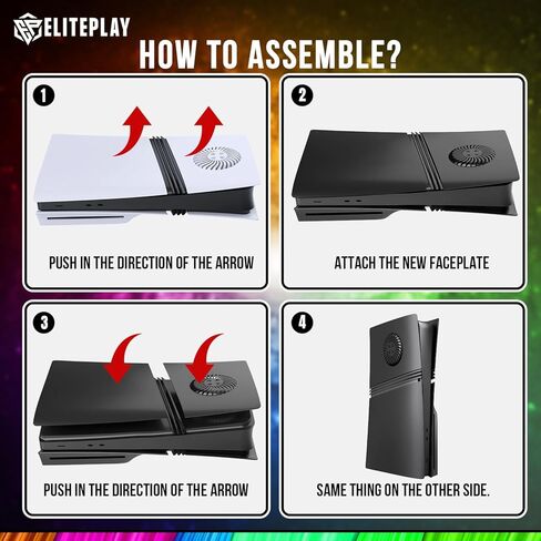 Black PS5 Pro Faceplate مع LED LID LID Vents Cover Cover Plats Shell Shell Matte Black Expance for PlayStation 5 Pro Disc Edition in Kuwait