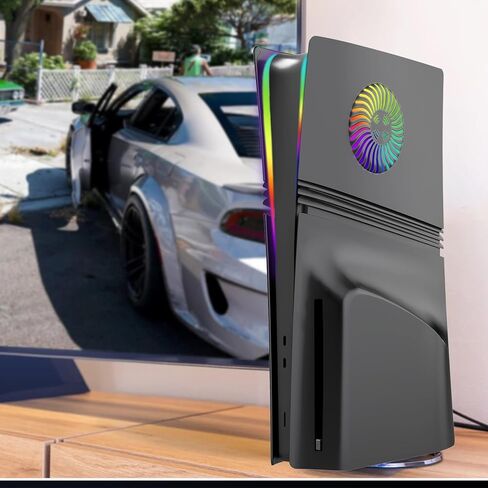 Black PS5 Pro Faceplate مع LED LID LID Vents Cover Cover Plats Shell Shell Matte Black Expance for PlayStation 5 Pro Disc Edition in Kuwait