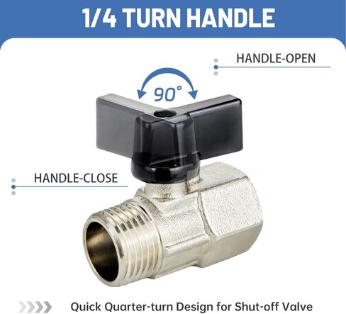 TMOK 2 Pack Brass Mini Ball Valve ، 1/2 "NPT Male X Female Off Off Switch ، لتركيب أنابيب خيط ضاغط الهواء in Saudi Arabia