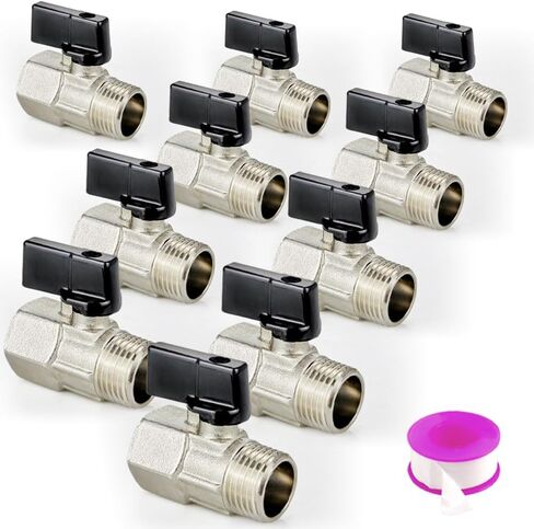 TMOK 2 Pack Brass Mini Ball Valve ، 1/2 "NPT Male X Female Off Off Switch ، لتركيب أنابيب خيط ضاغط الهواء in Saudi Arabia