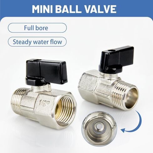 TMOK 2 Pack Brass Mini Ball Valve ، 1/2 "NPT Male X Female Off Off Switch ، لتركيب أنابيب خيط ضاغط الهواء in Saudi Arabia