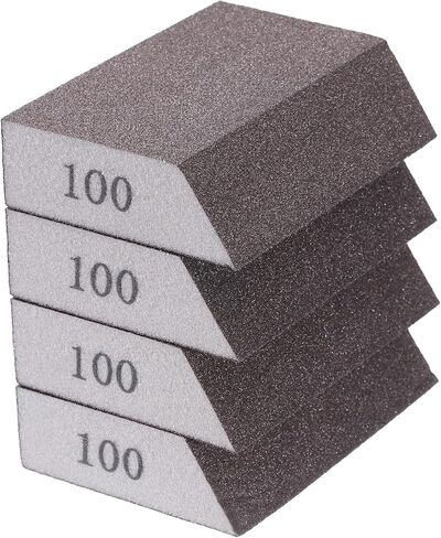 Harfington 4pcs Sanding Sponge Blocks 400-500 Sanding Sponge مع الحافة الزاوية 4 "× 2.8" × 1 "، كتلة رملية قابلة للغسل وقابلة لإعادة الاستخدام لتلميع الخشب المعدني المطبخ المجاري المنزل in Kuwait