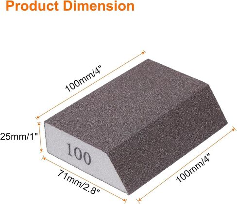 Harfington 4pcs Sanding Sponge Blocks 400-500 Sanding Sponge مع الحافة الزاوية 4 "× 2.8" × 1 "، كتلة رملية قابلة للغسل وقابلة لإعادة الاستخدام لتلميع الخشب المعدني المطبخ المجاري المنزل in Kuwait