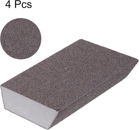 Harfington 4pcs Sanding Sponge Blocks 400-500 Sanding Sponge مع الحافة الزاوية 4 "× 2.8" × 1 "، كتلة رملية قابلة للغسل وقابلة لإعادة الاستخدام لتلميع الخشب المعدني المطبخ المجاري المنزل in Kuwait