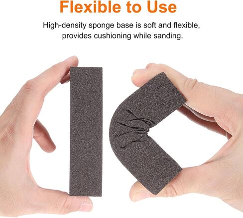 Harfington 4pcs Sanding Sponge Blocks 400-500 Sanding Sponge مع الحافة الزاوية 4 "× 2.8" × 1 "، كتلة رملية قابلة للغسل وقابلة لإعادة الاستخدام لتلميع الخشب المعدني المطبخ المجاري المنزل in Kuwait