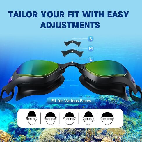 Swim Goggles – Anti-Fog, UV Protection, Leak-Proof & Comfort Fit, Wide View Swim Goggles for Women Men Adult Youth in Saudi Arabia