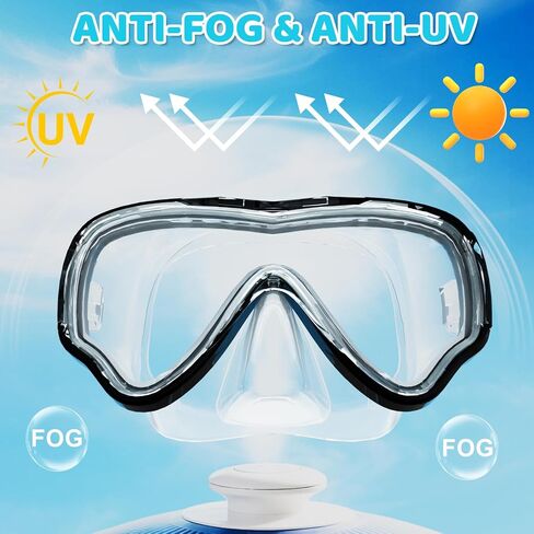 أطفال سباحة نظارات وغطاء للأنف ، وقناع الغطس المضاد لمكافحة UV ، و Snorkeling Gear للسباحة للأطفال 3-14 2pcs in Kuwait