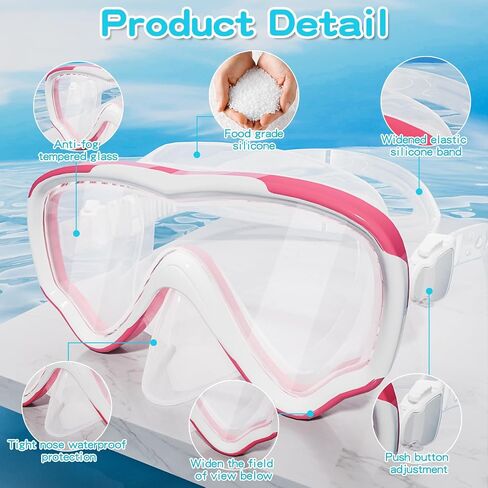 أطفال سباحة نظارات وغطاء للأنف ، وقناع الغطس المضاد لمكافحة UV ، و Snorkeling Gear للسباحة للأطفال 3-14 2pcs in Kuwait