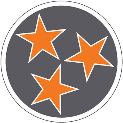 Craftique Tennessee Volunteers 4" Grey Tri-Star Decal in Saudi Arabia