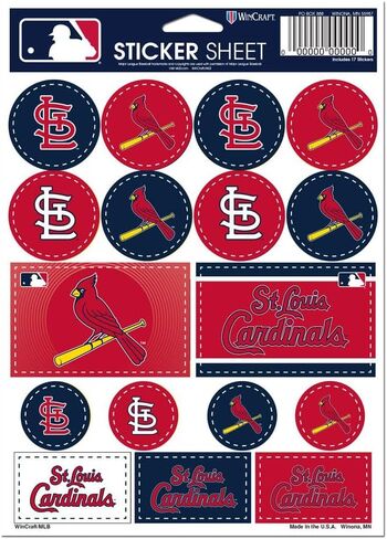 WinCraft MLB St. Louis Cardinals Vinyl Sticker Sheet, 5" x 7" in Saudi Arabia