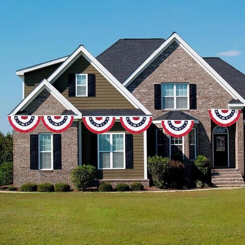 علم مروحة Rtudan American Pleated ، 3 × 1.5 قدم الولايات المتحدة الأمريكية العلم الوطني الرايات نصف مروحة ديكور داخلي / خارجي (مجموعة من 4) in Saudi Arabia