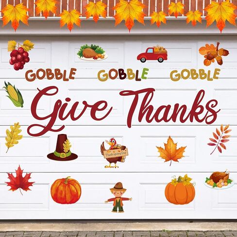Xuhal 21 Pcs Happy Fall Magnets Leaves Acorn Pumpkin Fridge Magnets Thanksgiving Garage Door Magnets Thanksgiving Garage Door Decorations Autumn Harvest Holiday Magnetic Stickers for Car Refrigerator in Kuwait