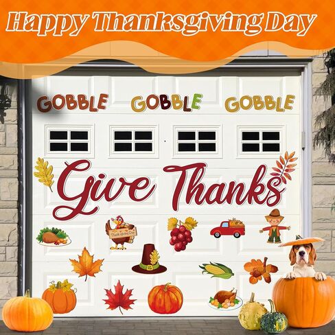 Xuhal 21 Pcs Happy Fall Magnets Leaves Acorn Pumpkin Fridge Magnets Thanksgiving Garage Door Magnets Thanksgiving Garage Door Decorations Autumn Harvest Holiday Magnetic Stickers for Car Refrigerator in Kuwait