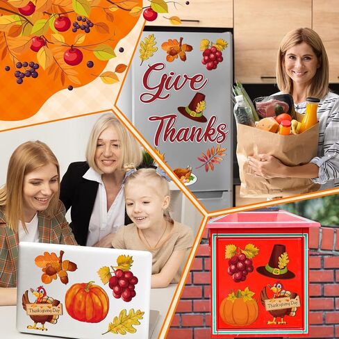 Xuhal 21 Pcs Happy Fall Magnets Leaves Acorn Pumpkin Fridge Magnets Thanksgiving Garage Door Magnets Thanksgiving Garage Door Decorations Autumn Harvest Holiday Magnetic Stickers for Car Refrigerator in Kuwait