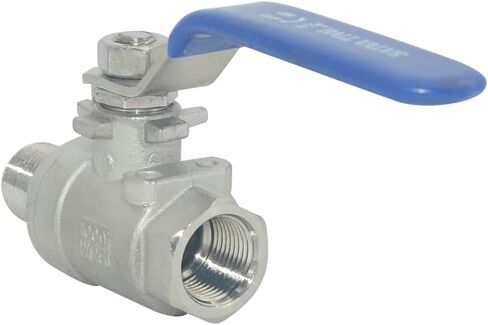 304 Stainless Steel 1 Inch Ball Valve Male to Female NPT Standard Full Port for Water Oil Gas Vinyl Handle WOG1000 in Kuwait