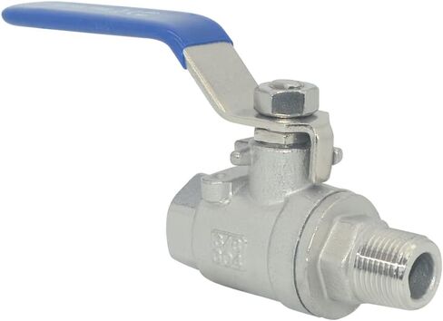 304 Stainless Steel 1 Inch Ball Valve Male to Female NPT Standard Full Port for Water Oil Gas Vinyl Handle WOG1000 in Kuwait