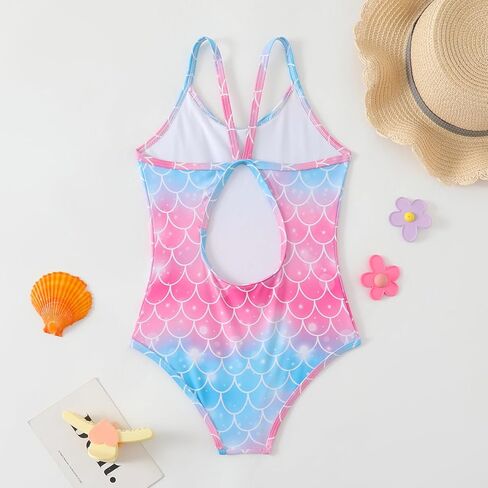 Girls One Piece Swimsuit Kids Girl Halter Quick Dry Swimwear Beach Summer Floral Bathing Suit 4-12 Years in Kuwait
